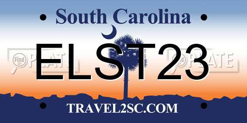 ELST23 South Carolina License Plate