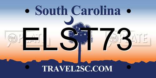 ELST73 South Carolina License Plate