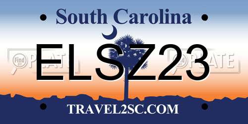 ELSZ23 South Carolina License Plate