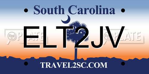 ELT2JV South Carolina License Plate