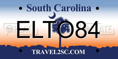 ELTO84 South Carolina License Plate