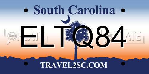 ELTQ84 South Carolina License Plate