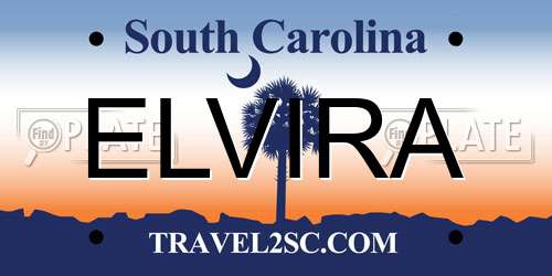 ELVIRA South Carolina License Plate