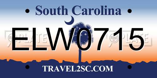 ELW0715 South Carolina License Plate