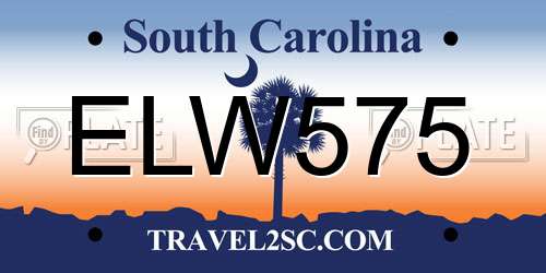 ELW575 South Carolina License Plate