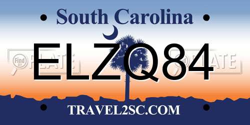 ELZQ84 South Carolina License Plate