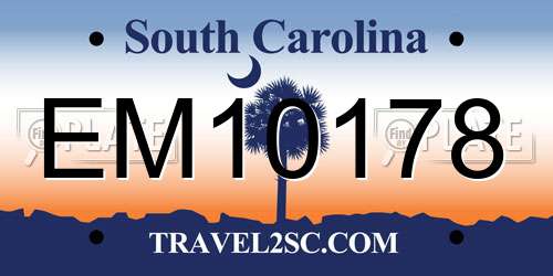 EM10178 South Carolina License Plate