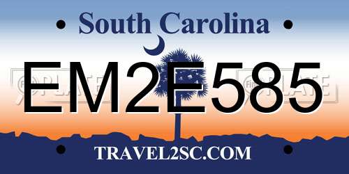 EM2E585 South Carolina License Plate