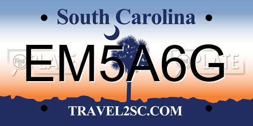 EM5A6G South Carolina License Plate