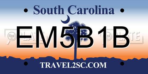 EM5B1B South Carolina License Plate
