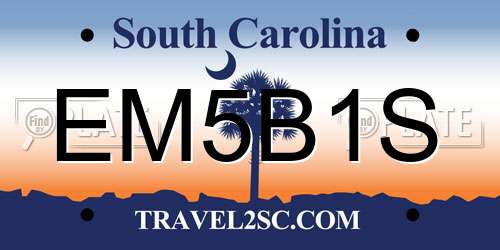 EM5B1S South Carolina License Plate
