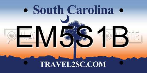 EM5S1B South Carolina License Plate