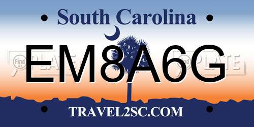 EM8A6G South Carolina License Plate