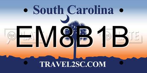 EM8B1B South Carolina License Plate