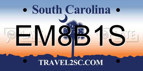 EM8B1S South Carolina License Plate