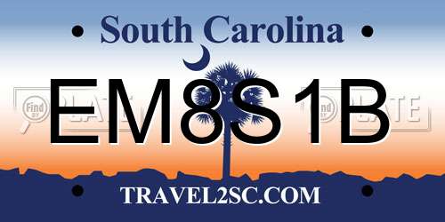 EM8S1B South Carolina License Plate