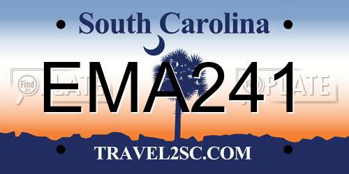 EMA241 South Carolina License Plate