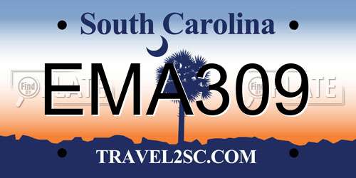 EMA309 South Carolina License Plate