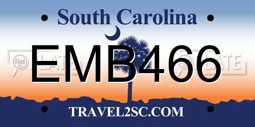 EMB466 South Carolina License Plate