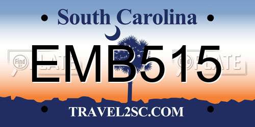 EMB515 South Carolina License Plate
