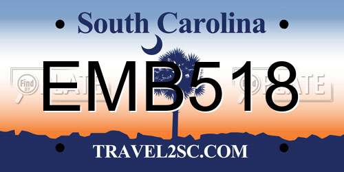 EMB518 South Carolina License Plate
