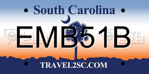 EMB51B South Carolina License Plate