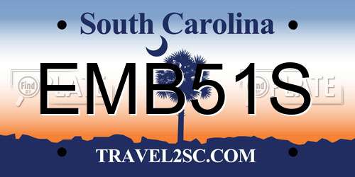 EMB51S South Carolina License Plate