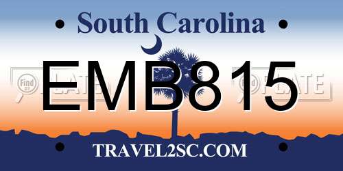 EMB815 South Carolina License Plate