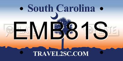 EMB81S South Carolina License Plate
