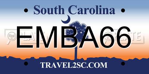 EMBA66 South Carolina License Plate