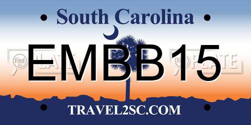 EMBB15 South Carolina License Plate