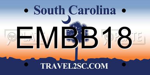 EMBB18 South Carolina License Plate
