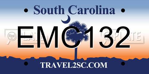 EMC132 South Carolina License Plate