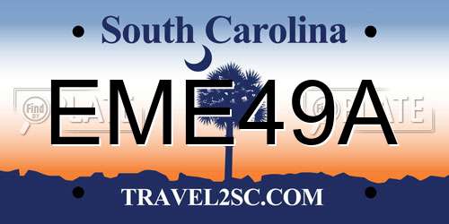 EME49A South Carolina License Plate