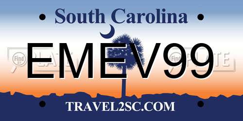 EMEV99 South Carolina License Plate