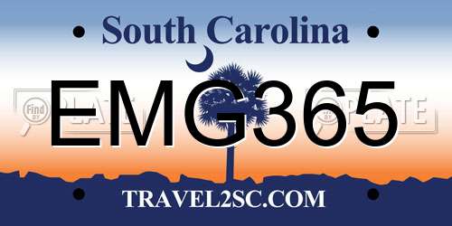 EMG365 South Carolina License Plate