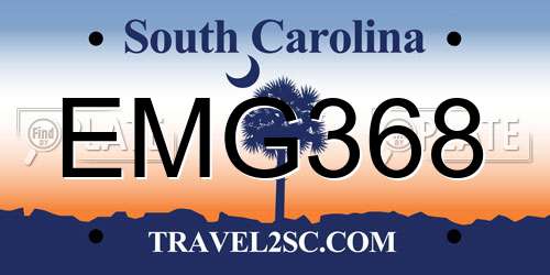 EMG368 South Carolina License Plate