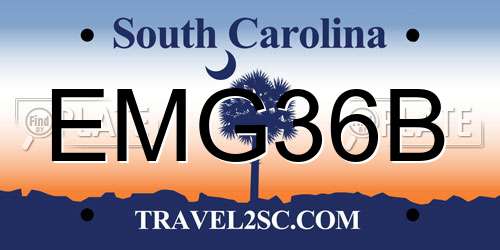 EMG36B South Carolina License Plate