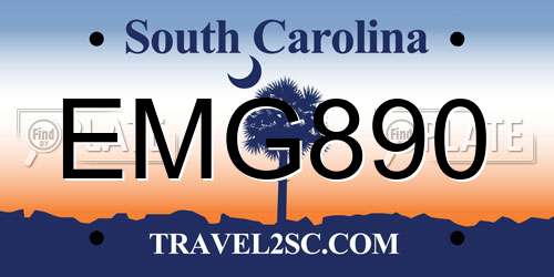 EMG890 South Carolina License Plate