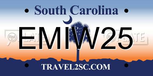 EMIW25 South Carolina License Plate