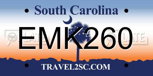 EMK260 South Carolina License Plate
