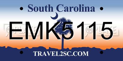 EMK5115 South Carolina License Plate