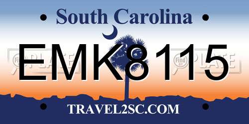 EMK8115 South Carolina License Plate