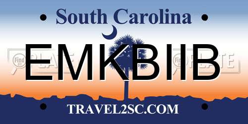 EMKBIIB South Carolina License Plate