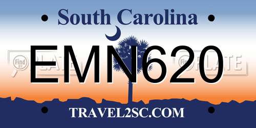 EMN620 South Carolina License Plate