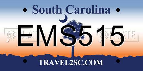 EMS515 South Carolina License Plate