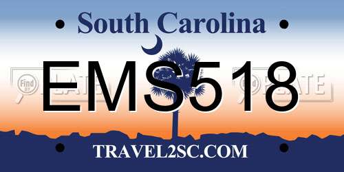 EMS518 South Carolina License Plate