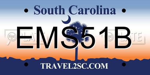 EMS51B South Carolina License Plate
