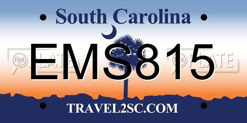 EMS815 South Carolina License Plate