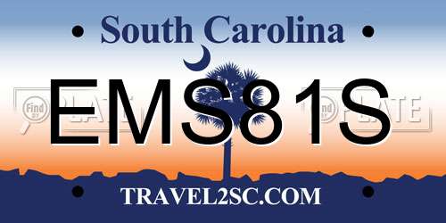 EMS81S South Carolina License Plate